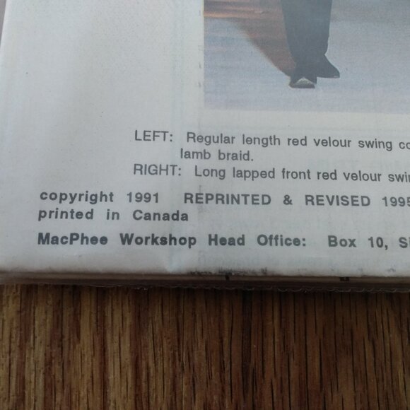 Vintage Swing Coat Sewing Pattern Retro 90s MacPhee Workshop - Picture 7 of 16